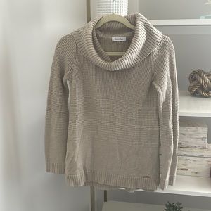 Beige Calvin Klein cowl neck sweater - very flattering